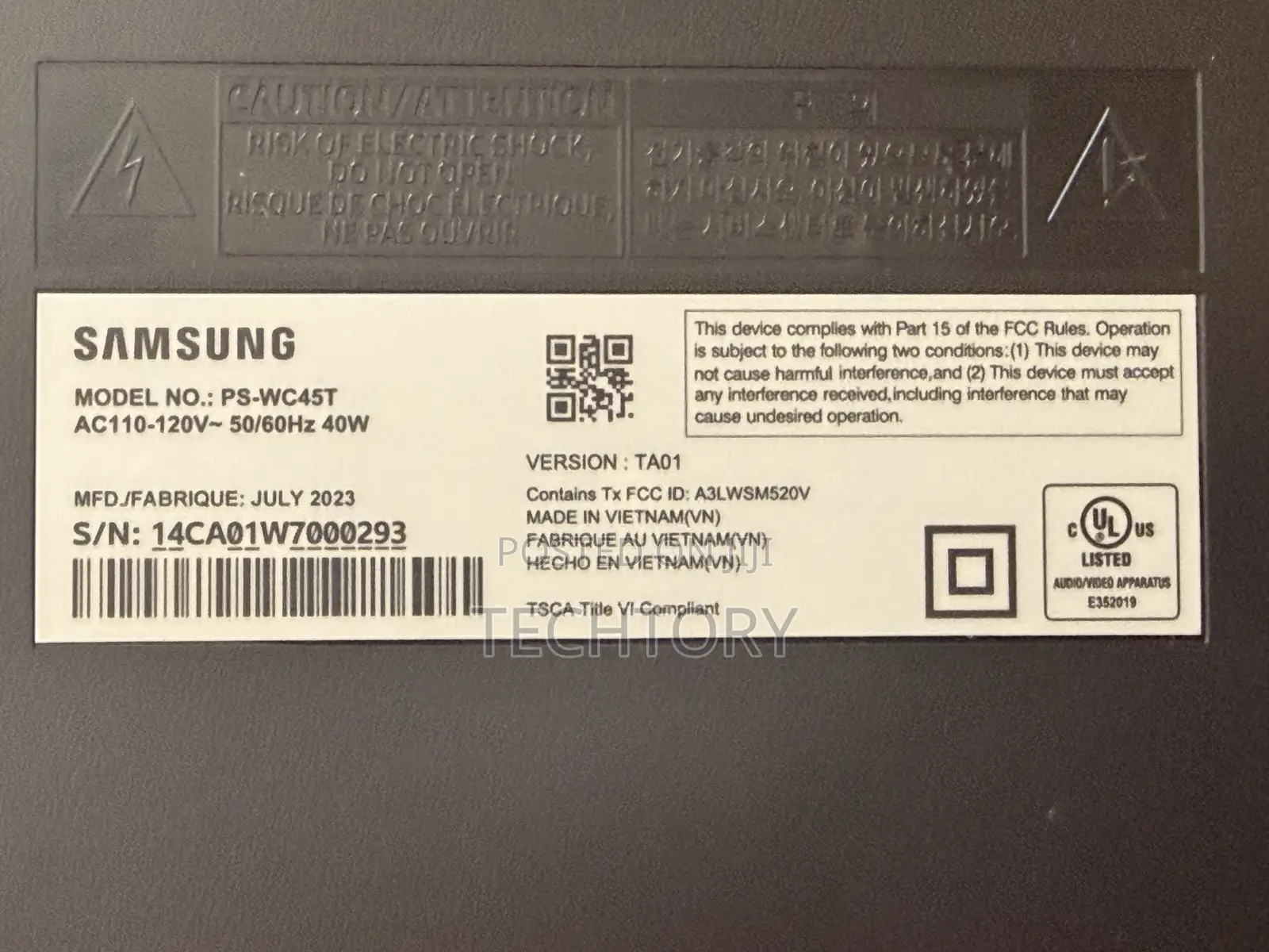 Samsung Soundbar and Subwoofer