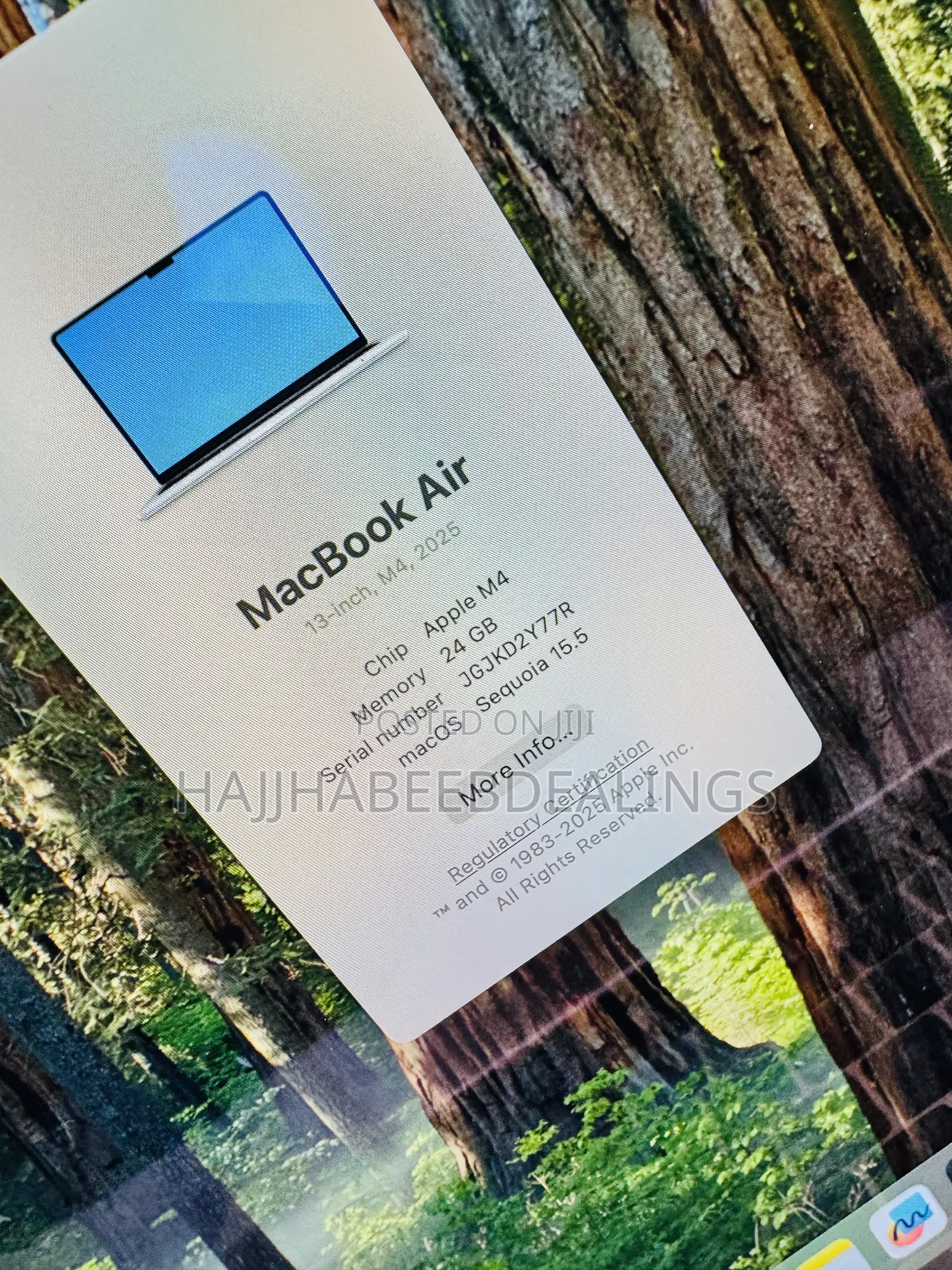 New Laptop Apple MacBook Air 2025 M4 24GB Apple M4 SSD 512GB