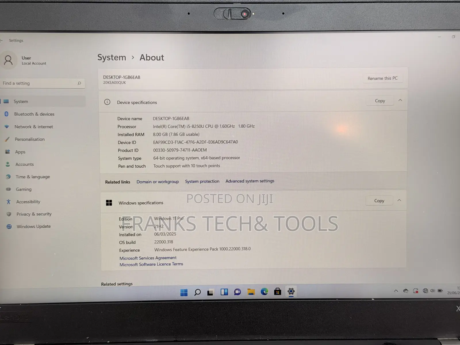 Laptop Lenovo ThinkPad X280 8GB Intel Core i5 SSD 256GB