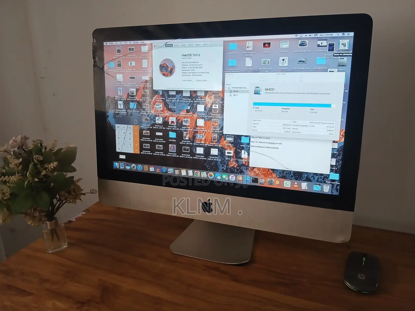 Desktop Computer Apple iMac 12GB Intel Core i5 SSHD (Hybrid) 500GB