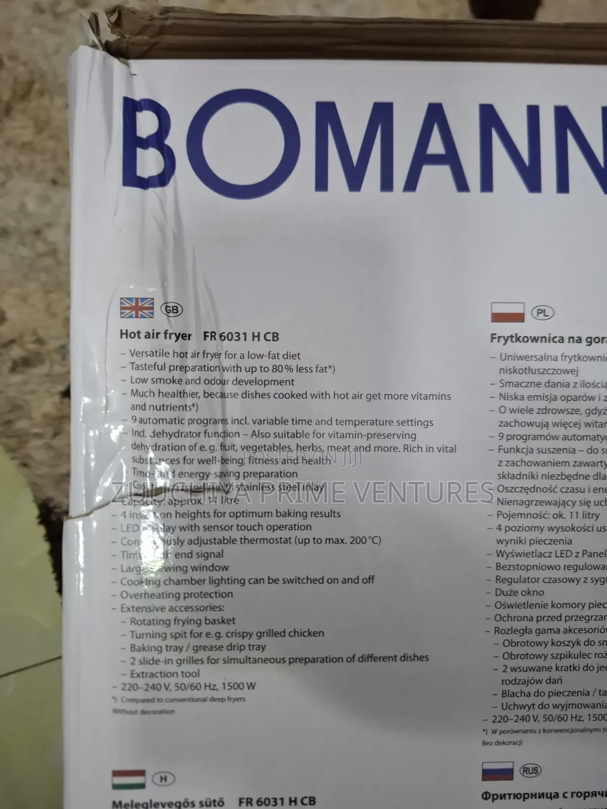 11.L Bomann Oven Digital Fryer From Germany 
