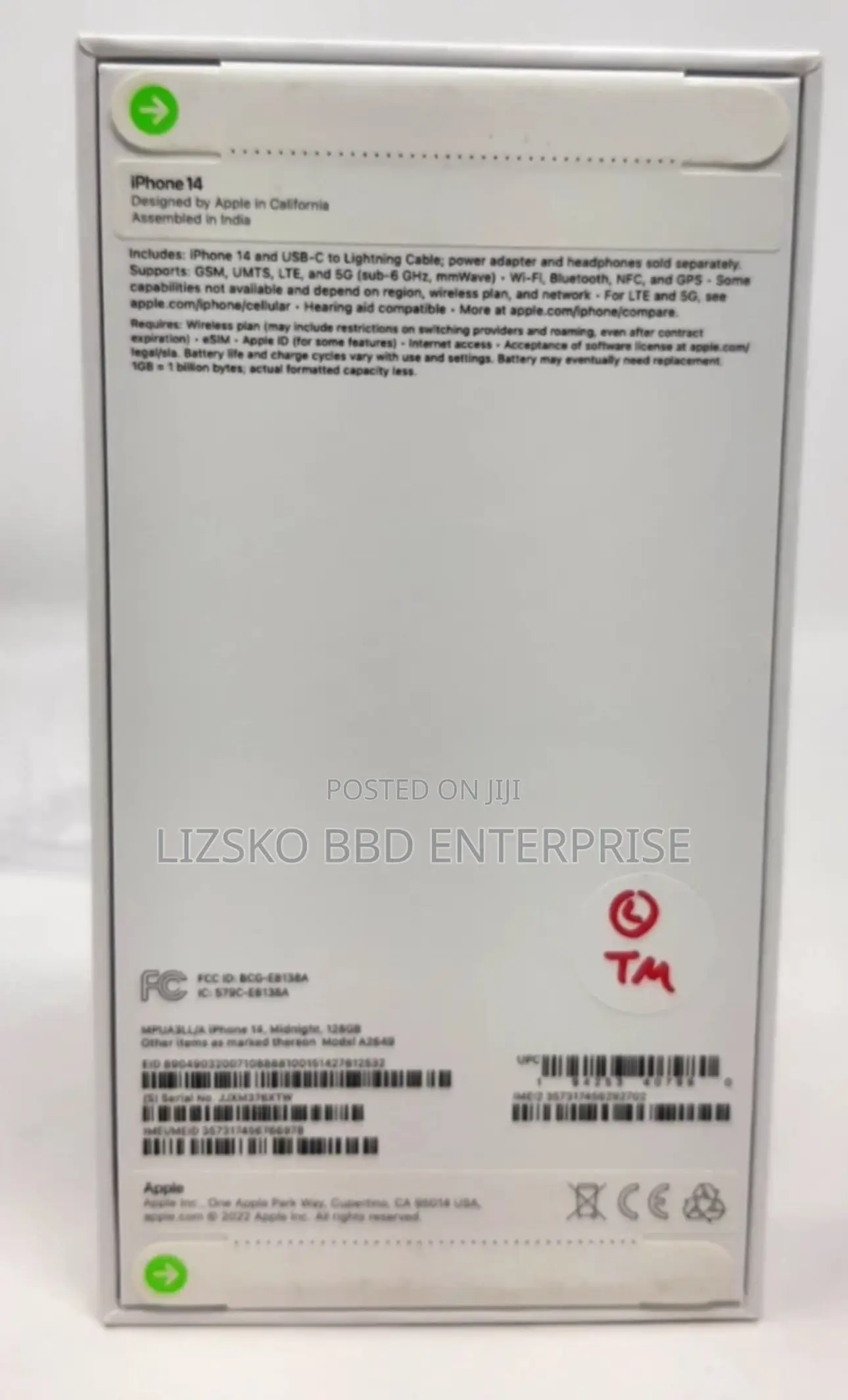 New Apple iPhone 14 128 GB Blue