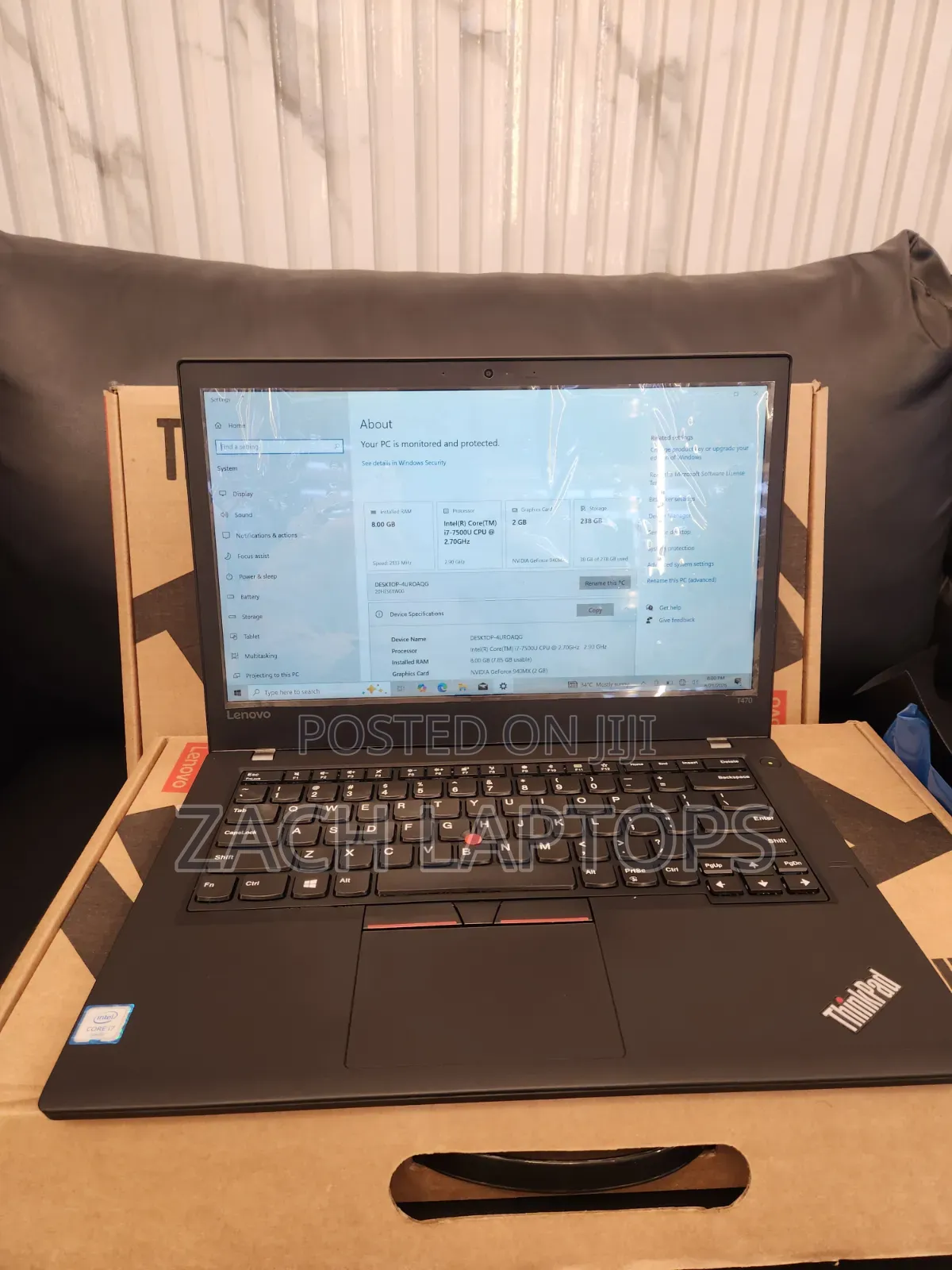 New Laptop Lenovo ThinkPad T470 8GB Intel Core i7 SSD 256GB