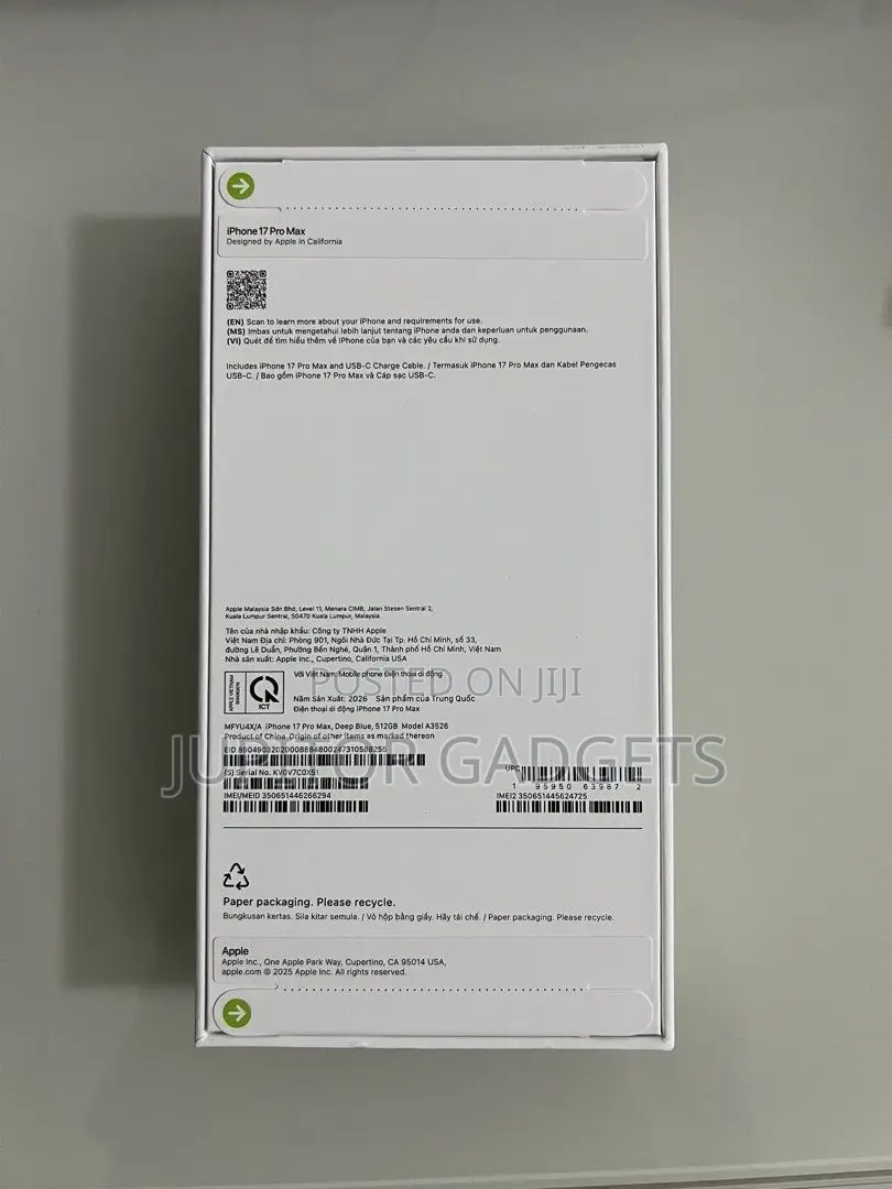 New Apple iPhone 17 Pro Max 1 TB Blue