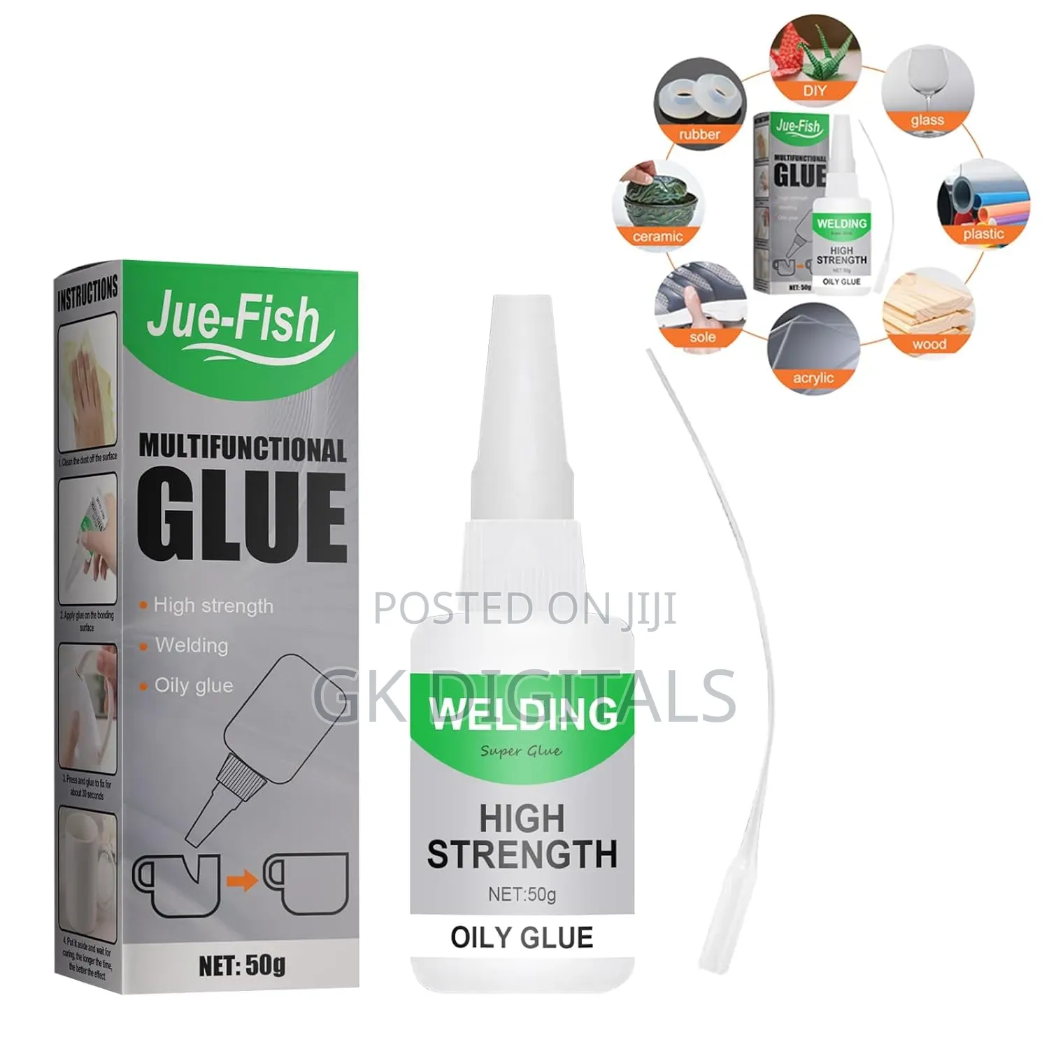 Super Strong Oily Glue – Instant Bond For Wood, Glass, Rubber, More