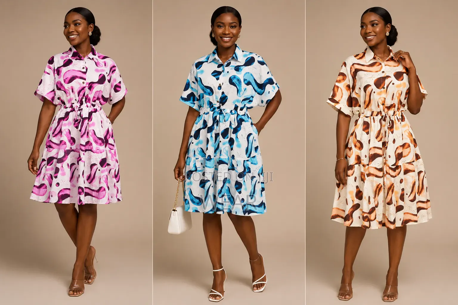 Patterned Shirt Dress Available