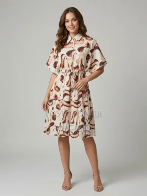 Patterned Shirt Dress Available
