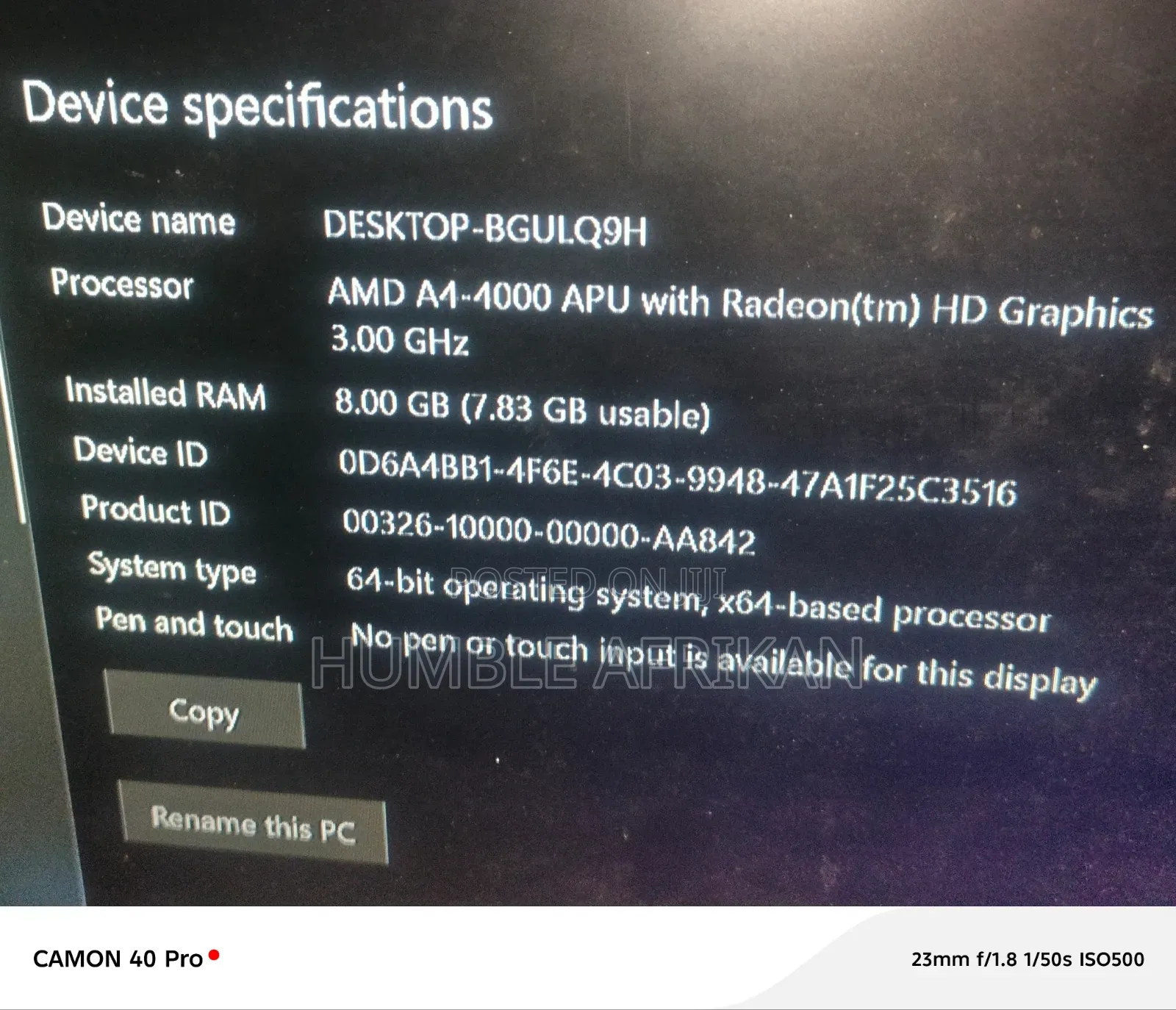 Desktop Computer 8GB AMD A4 HDD 1T