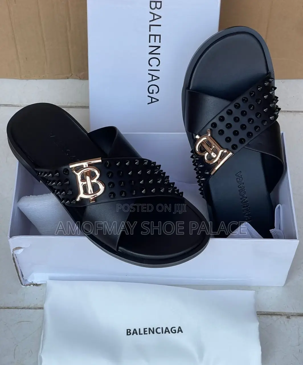 Men’S Luxury Cross-Strap Slide Sandals