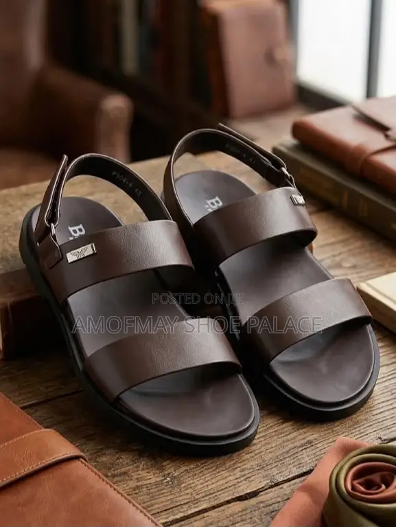Men’S Luxury Cross-Strap Slide Sandals