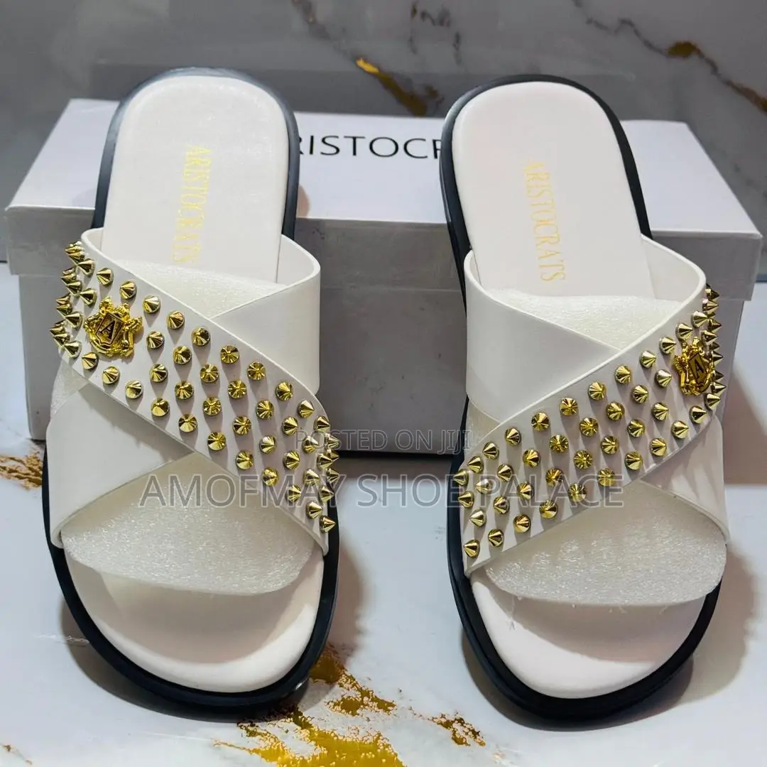 Men’S Luxury Cross-Strap Slide Sandals