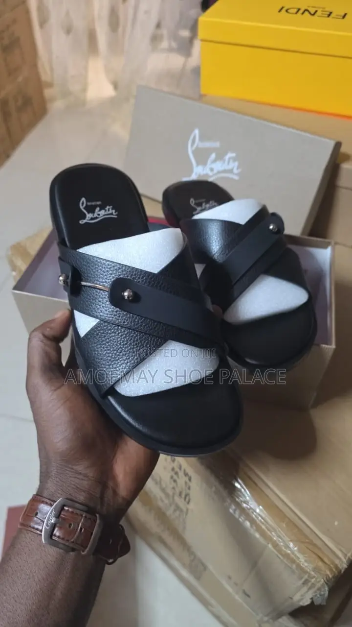 Men’S Luxury Cross-Strap Slide Sandals