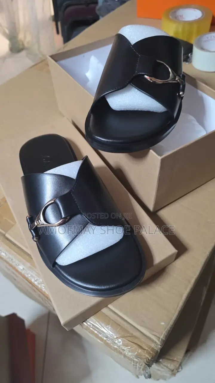 Men’S Luxury Cross-Strap Slide Sandals