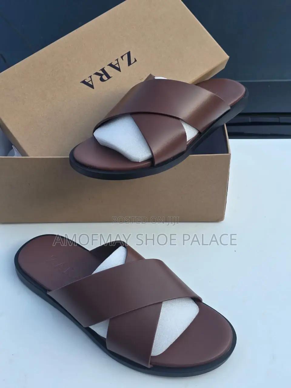 Men’S Luxury Cross-Strap Slide Sandals