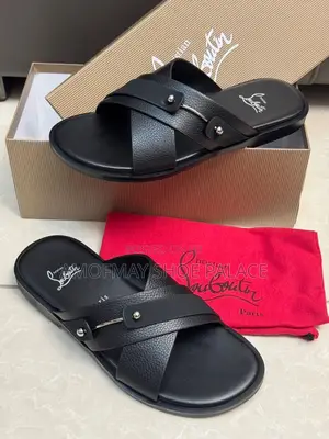 Men’S Luxury Cross-Strap Slide Sandals