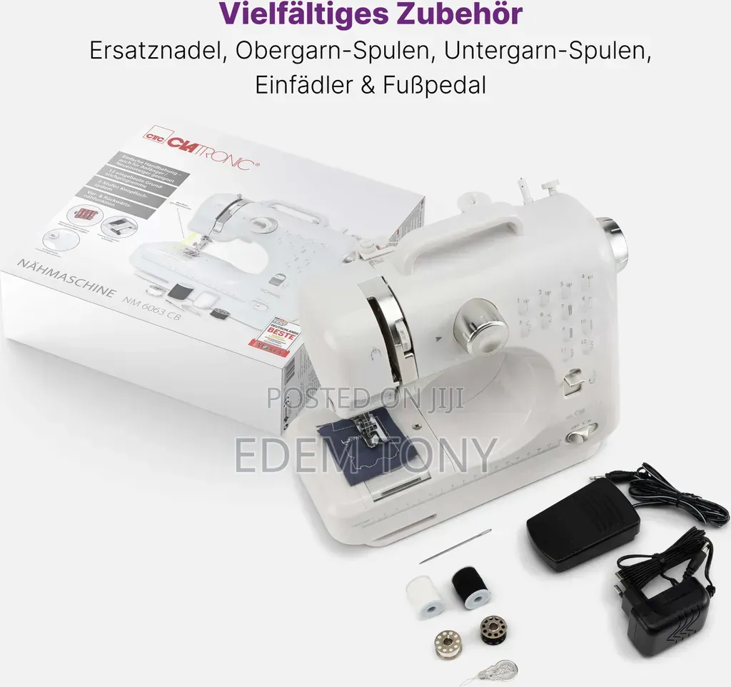 Clatronic Nm 3795 White and Silver Free-Arm Sewing Machine