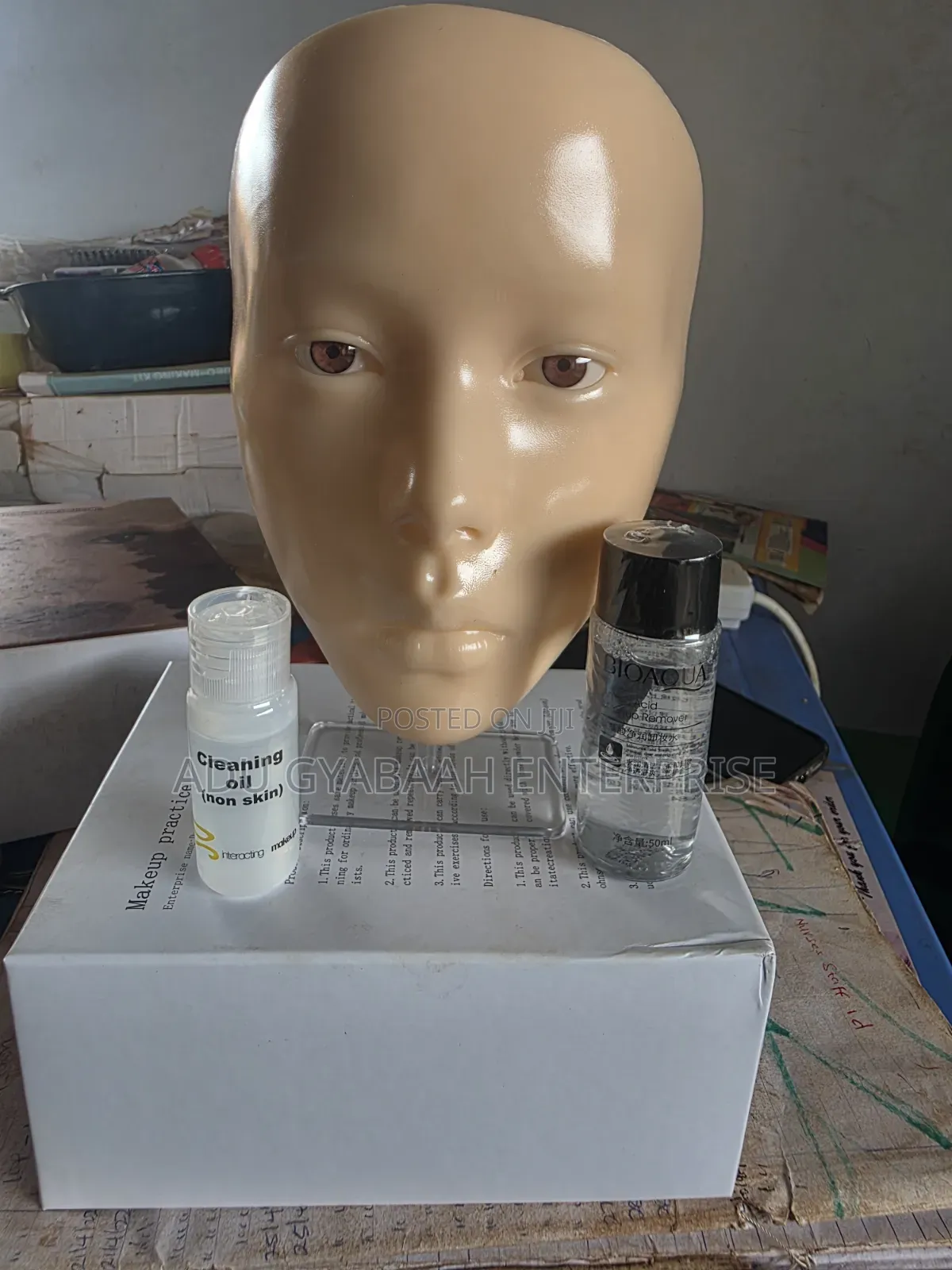5d Silicone Make-up Practice Face + Make-up Remover, Cleaning Oil