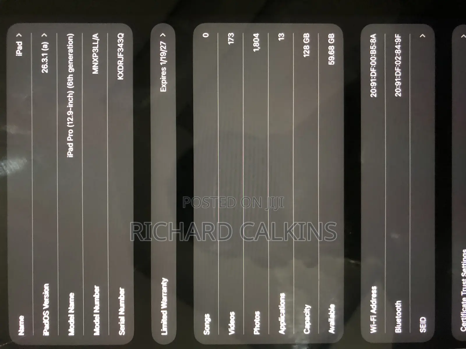 New Apple iPad Pro 12.9 (2022) 128 GB Silver