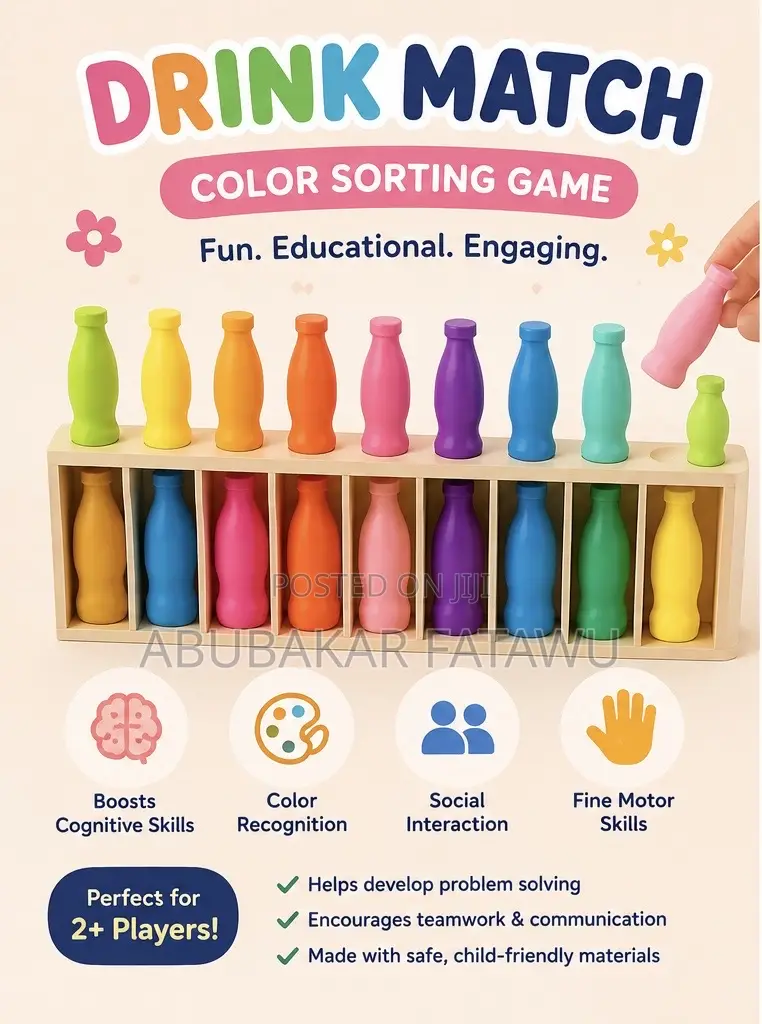 21-Piece Color Challenge Bottle Puzzle Game Set