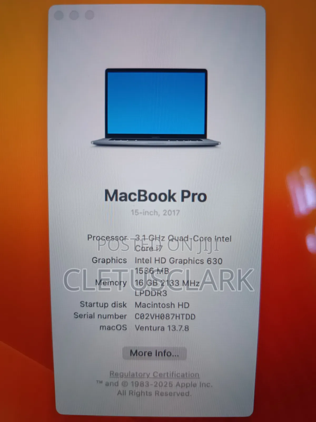 Laptop Apple MacBook 2017 16GB Intel Core i7 SSD 2T