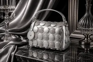 Women’S Luxury Handbags With Mini Fan and a Long Strap