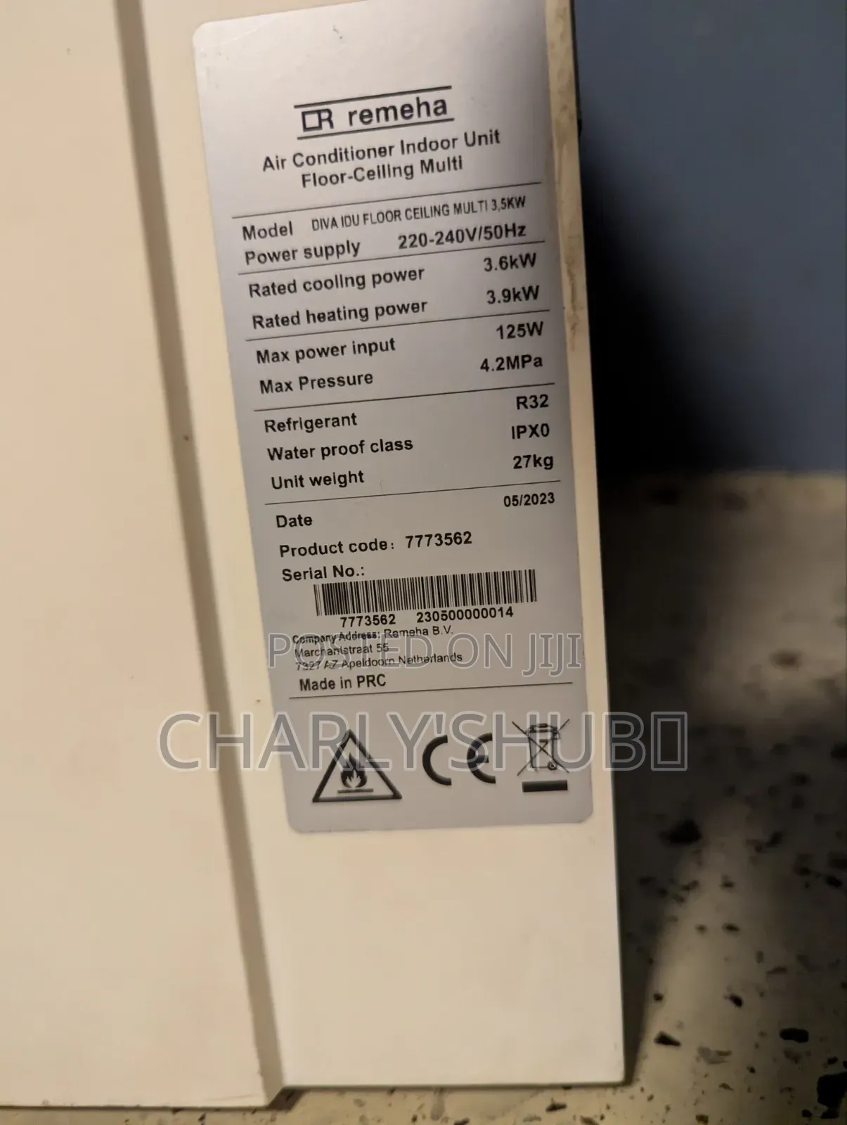 Remaha Air Conditioner Indoor Unit Only