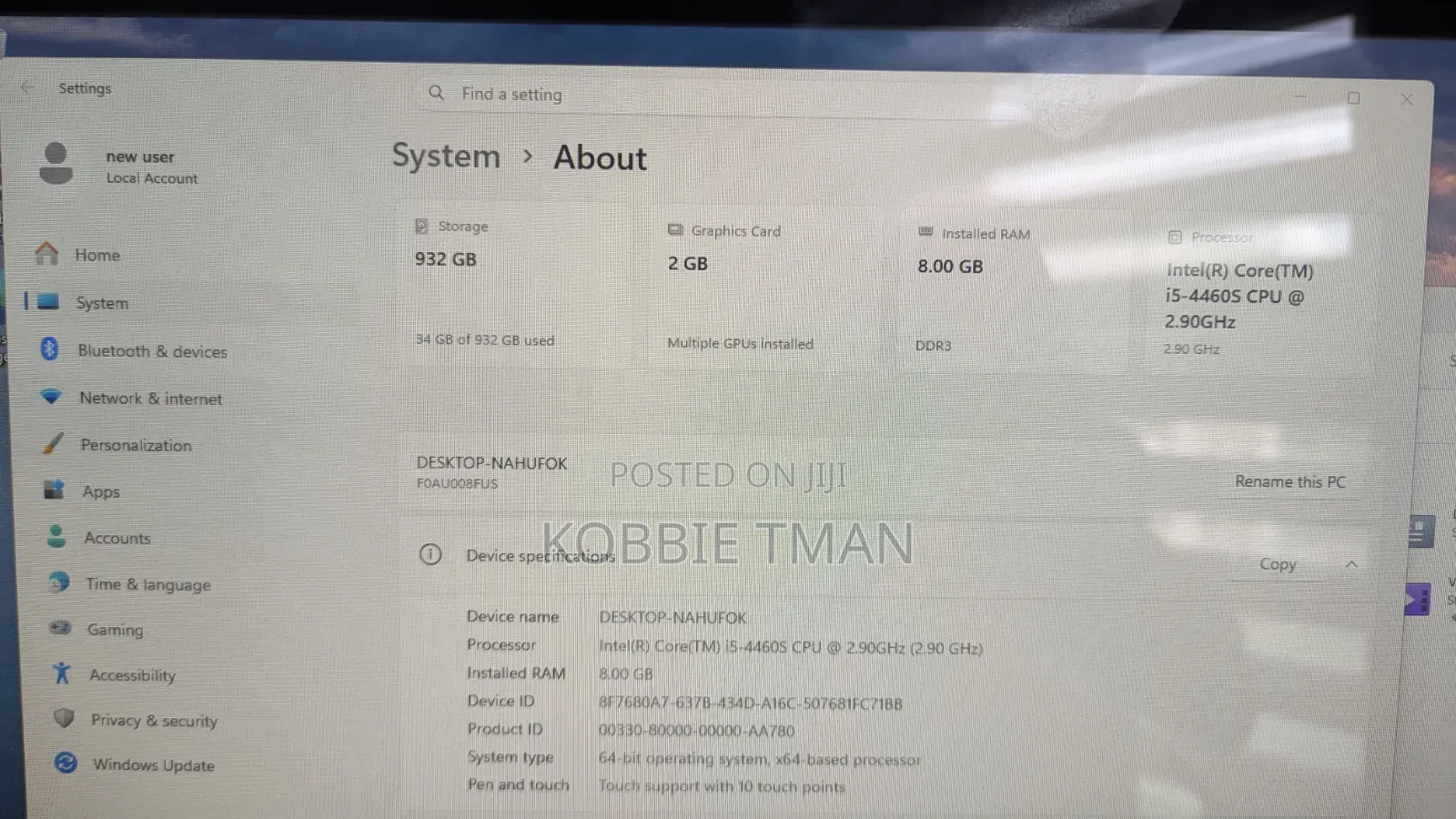 Desktop Computer Lenovo 8GB Intel Core i5 SSHD+SSD 1T