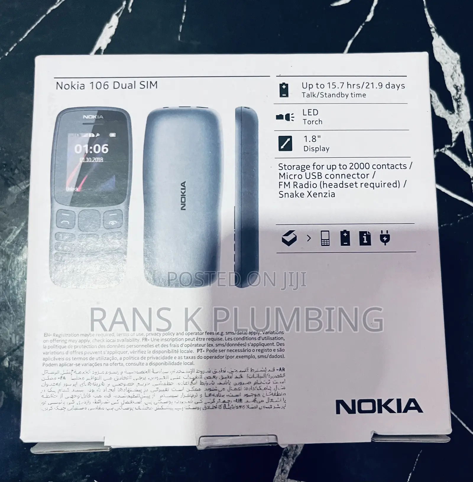 New Nokia 106 Black