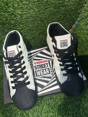 Vision Street Wear Leather Suede High Top Bone and Black
