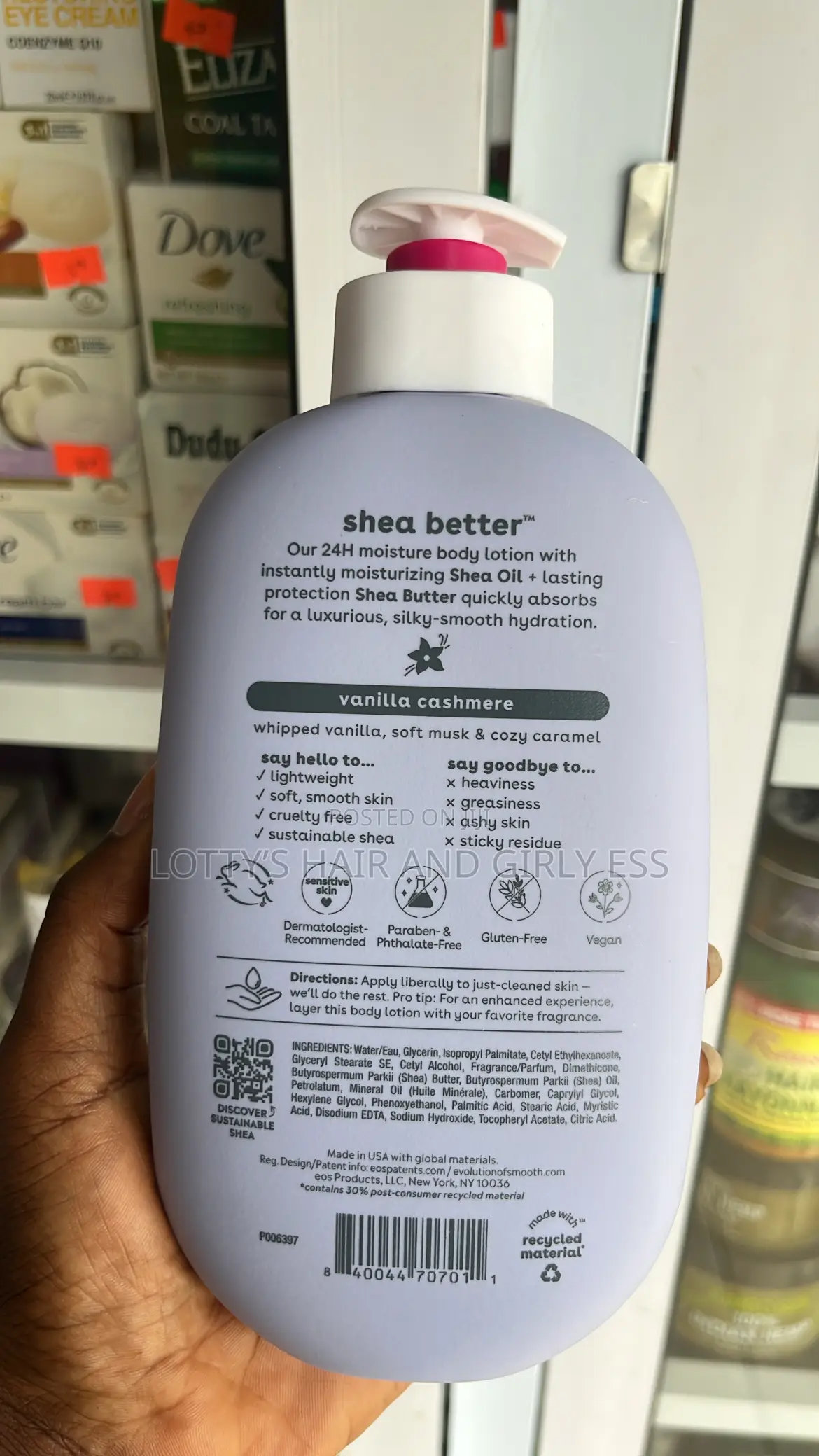 Eos Vanilla Cashmere -24h Moisture Vanilla Lotion