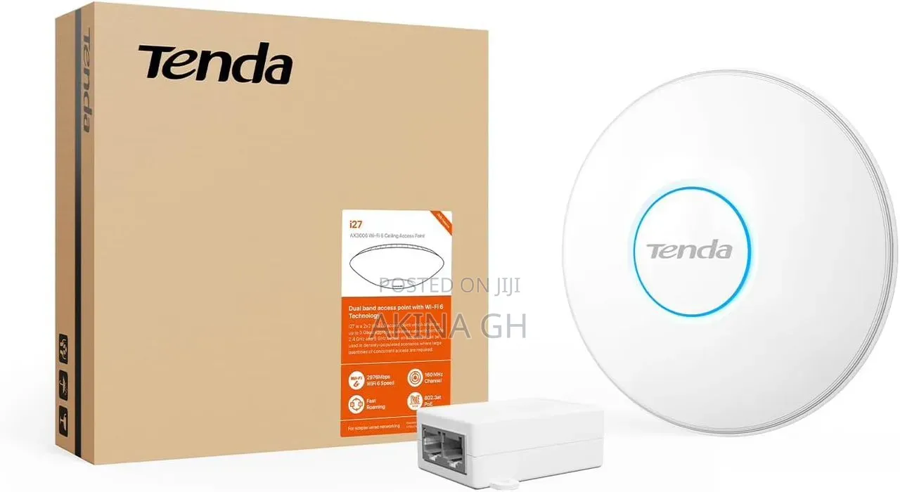Tenda I27 Wifi 6 Ax3000 Dual Band Wi-Fi 6 Indoor Access Point