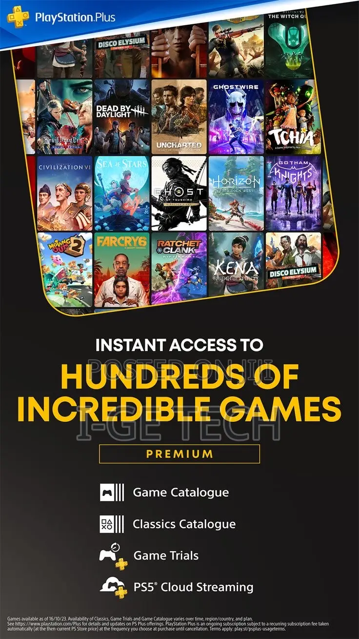 Playstation Plus Premium Account, Over 500 Games,5 Months Subscription