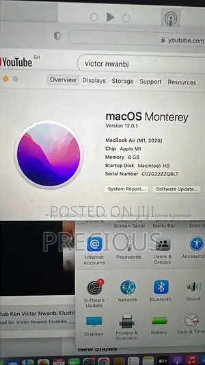 Laptop Apple MacBook Pro 2020 8GB Apple M1 HDD 1T