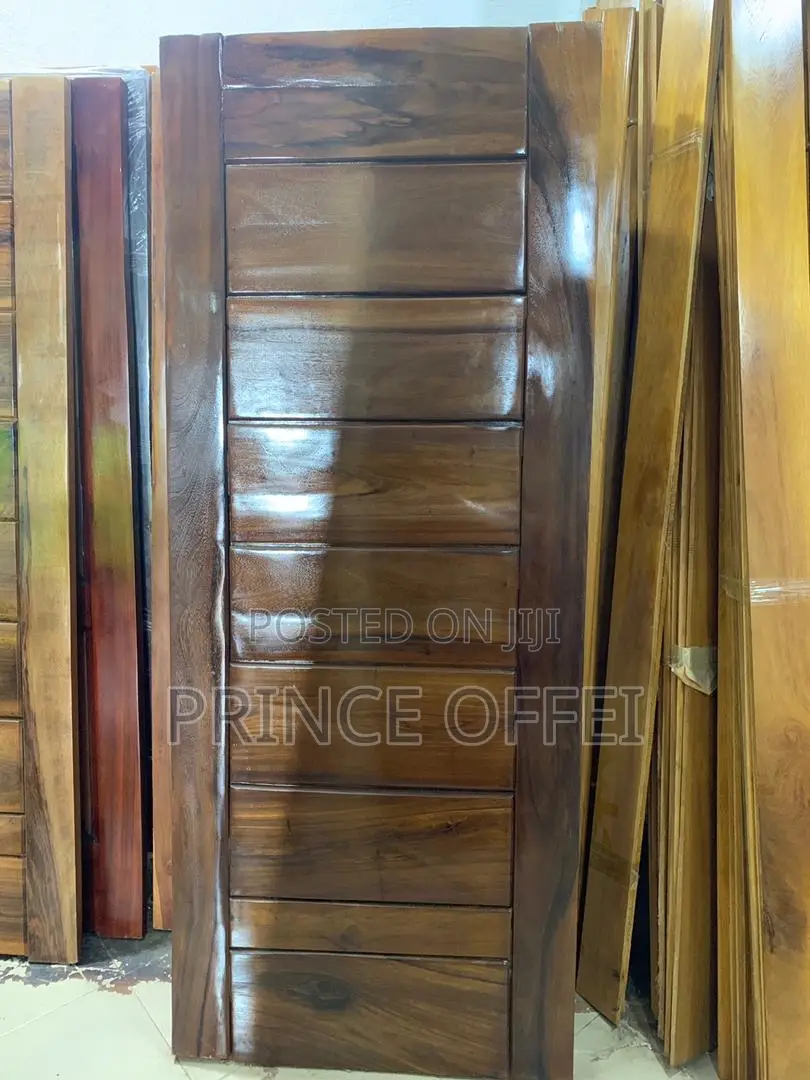 Ghana Made Polished Wood Doors.