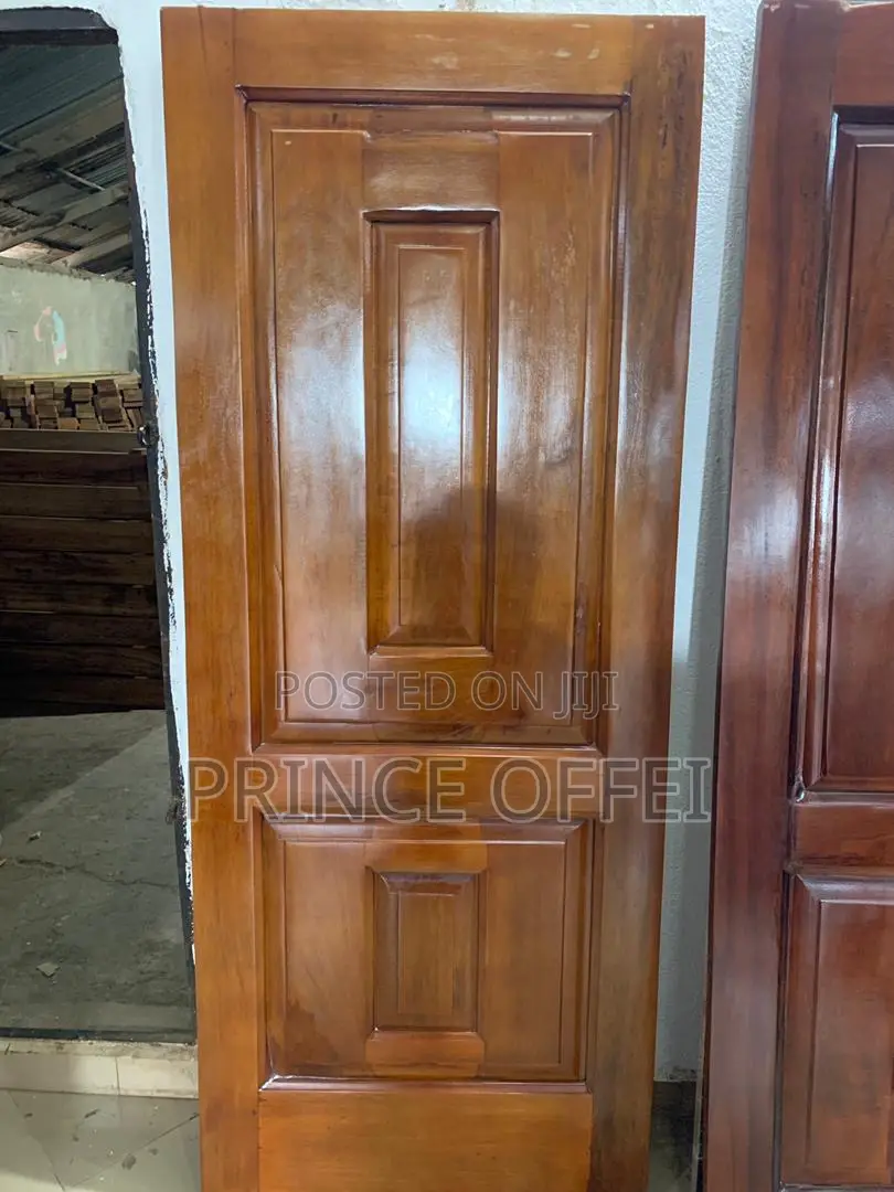 Ghana Made Polished Wood Doors.