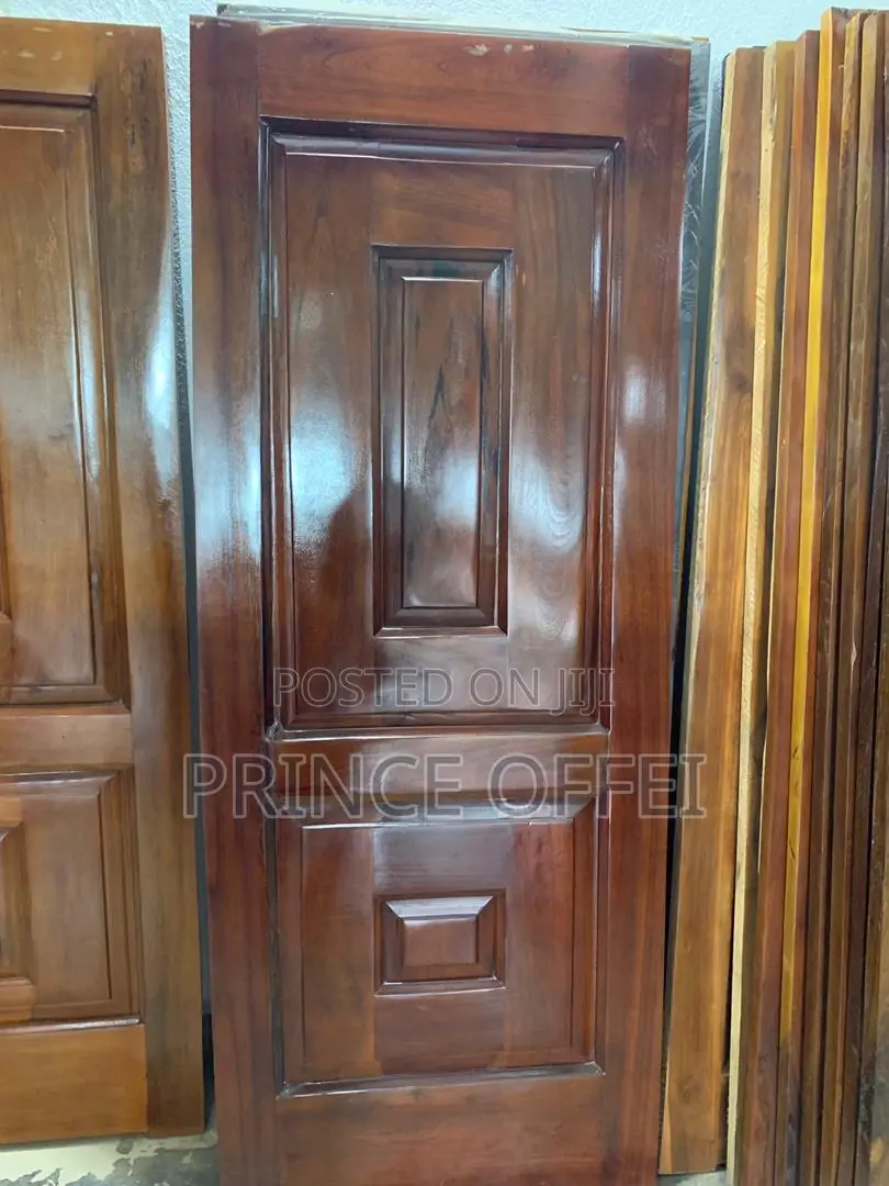 Ghana Made Polished Wood Doors.
