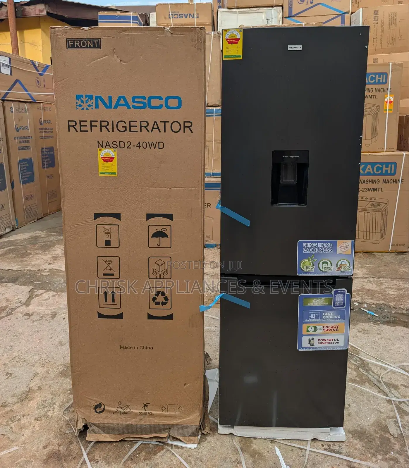 Nasco Nasd2-40wd Bottom Freezer Refrigerator With Water Dispenser 309l
