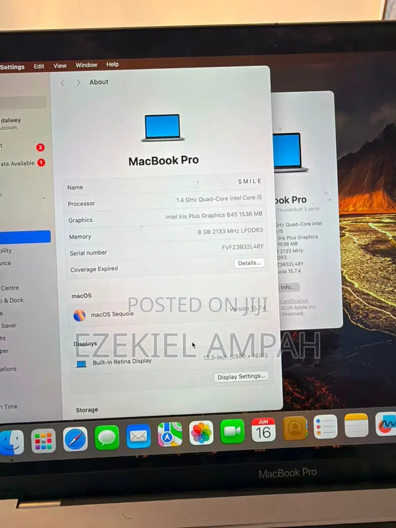 Laptop Apple MacBook Pro 2019 8GB Intel Core i5 SSD 128GB