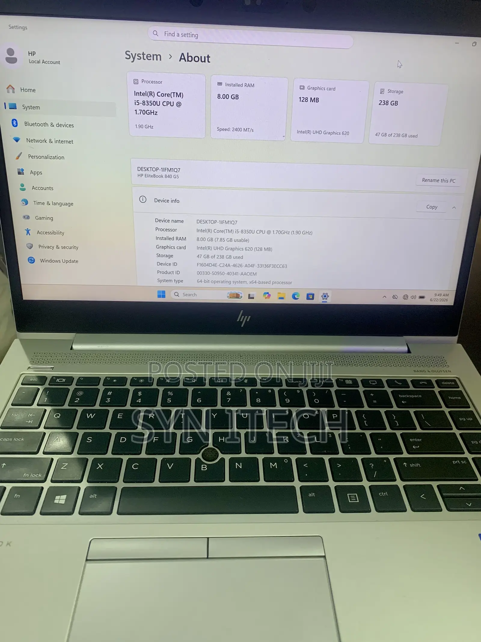 New Laptop HP EliteBook 840 G6 8GB Intel Core i5 SSD 256GB