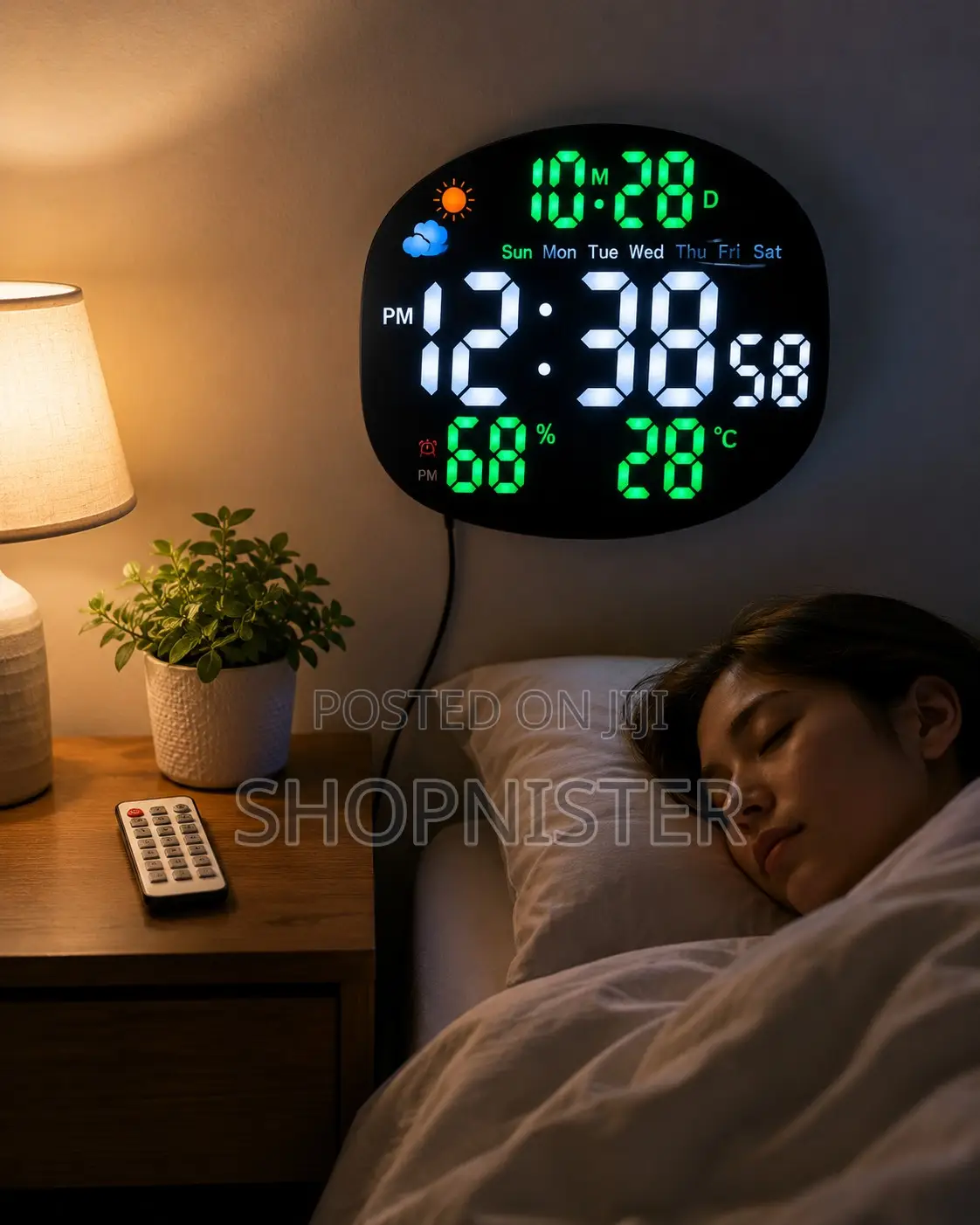 Large Led Digital Wall Clock With Remote Control