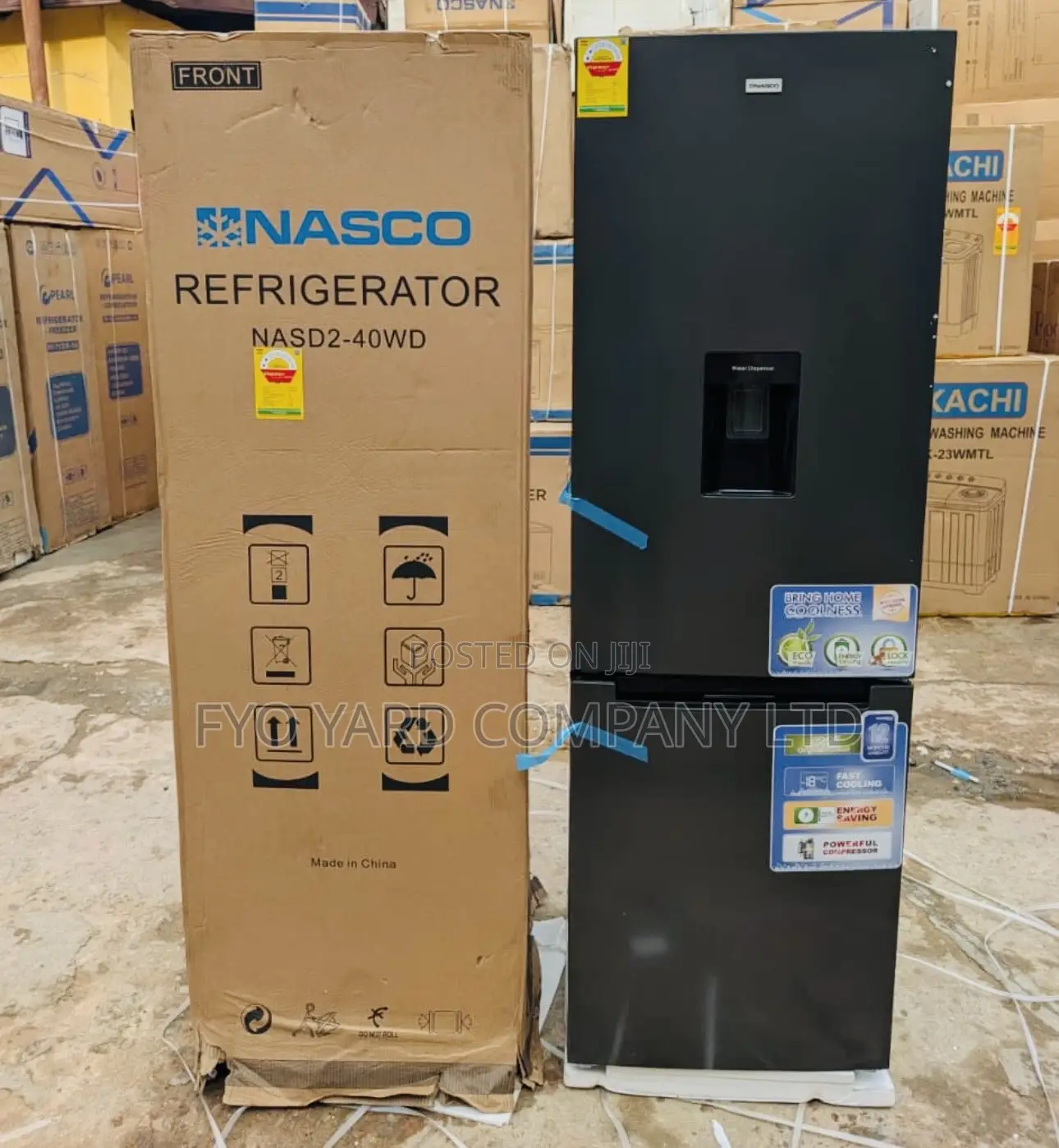 Nasco Nasd2-40wd Bottom Freezer Refrigerator With Water Dispenser 309l