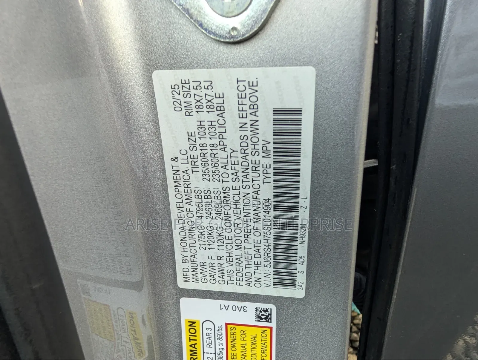 Honda CR-V EX-L AWD 2025 Silver