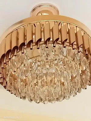 Gold Base Chandelier Fan Light