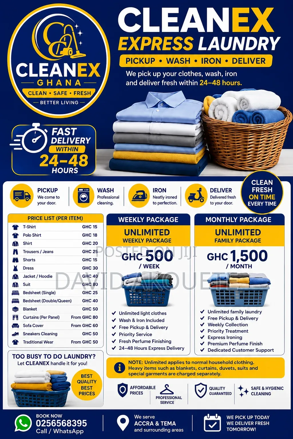 Cleanex Laundry Express Pickup and Delivery Service