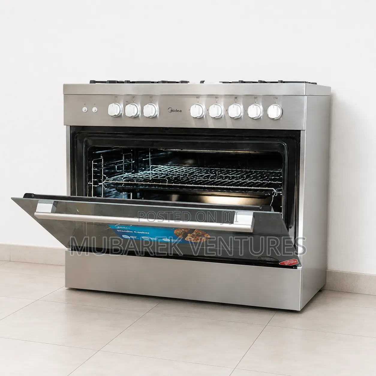 Midea 5 Burner Gas Cooker With Oven and Grill Industrial
