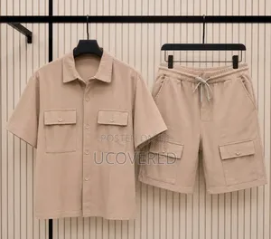 Quality Button Up Shirts + Shorts Two Piece