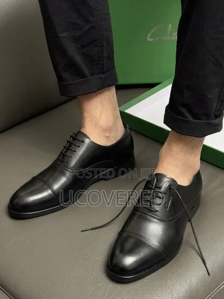 Clarks Black Cap-Toe Oxford Shoes