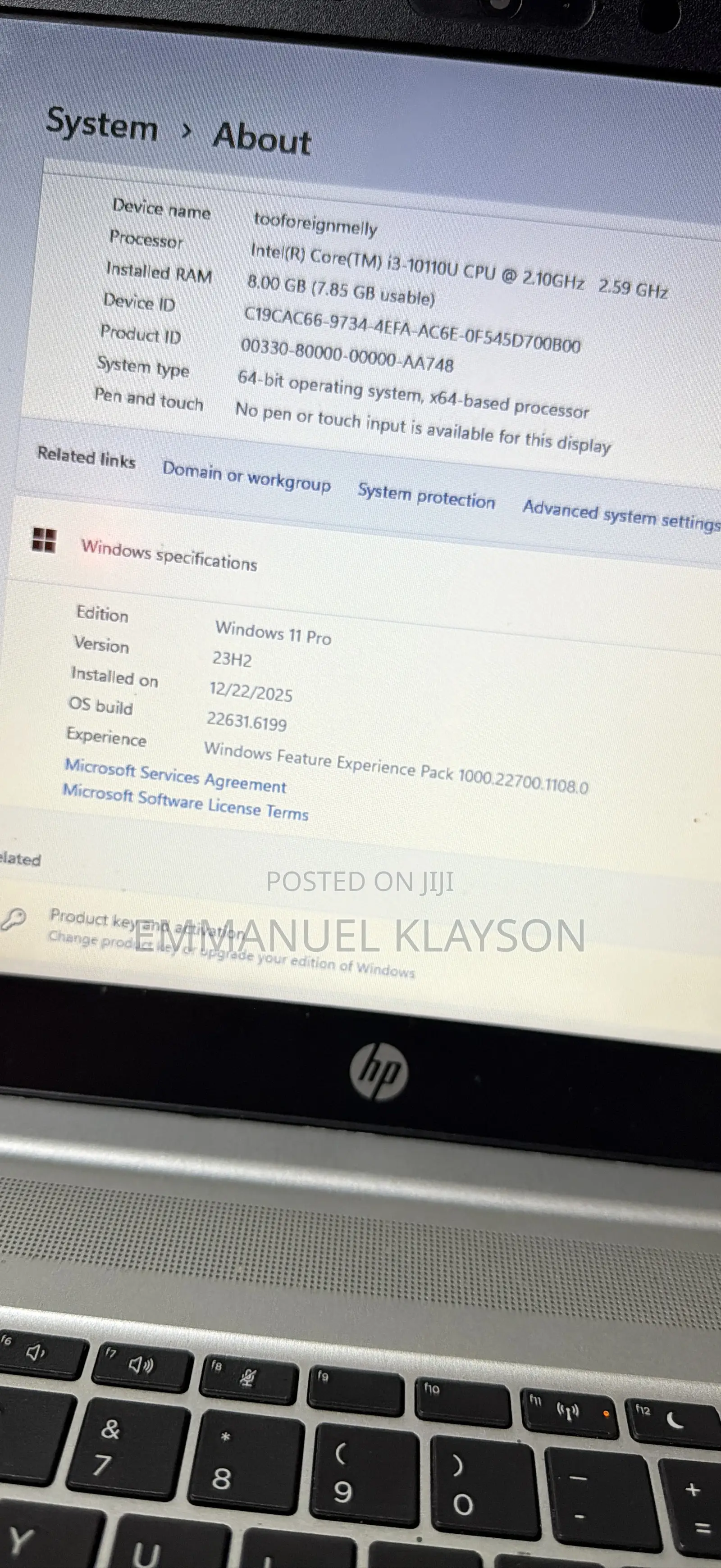 Laptop HP ProBook 450 G7 8GB Intel Core i3 SSD 256GB