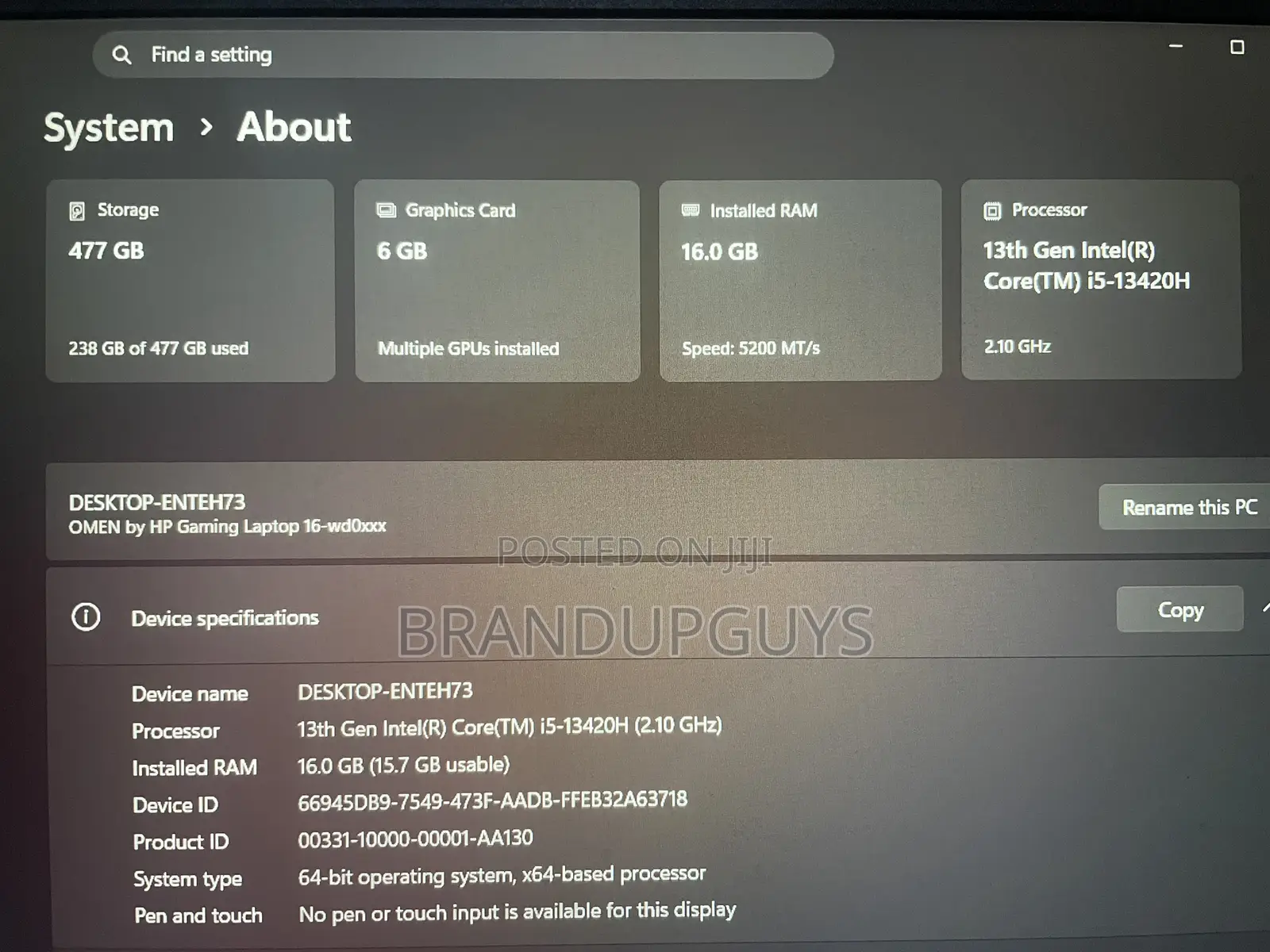 Laptop HP Omen 16 16GB Intel Core i5 SSD 512GB