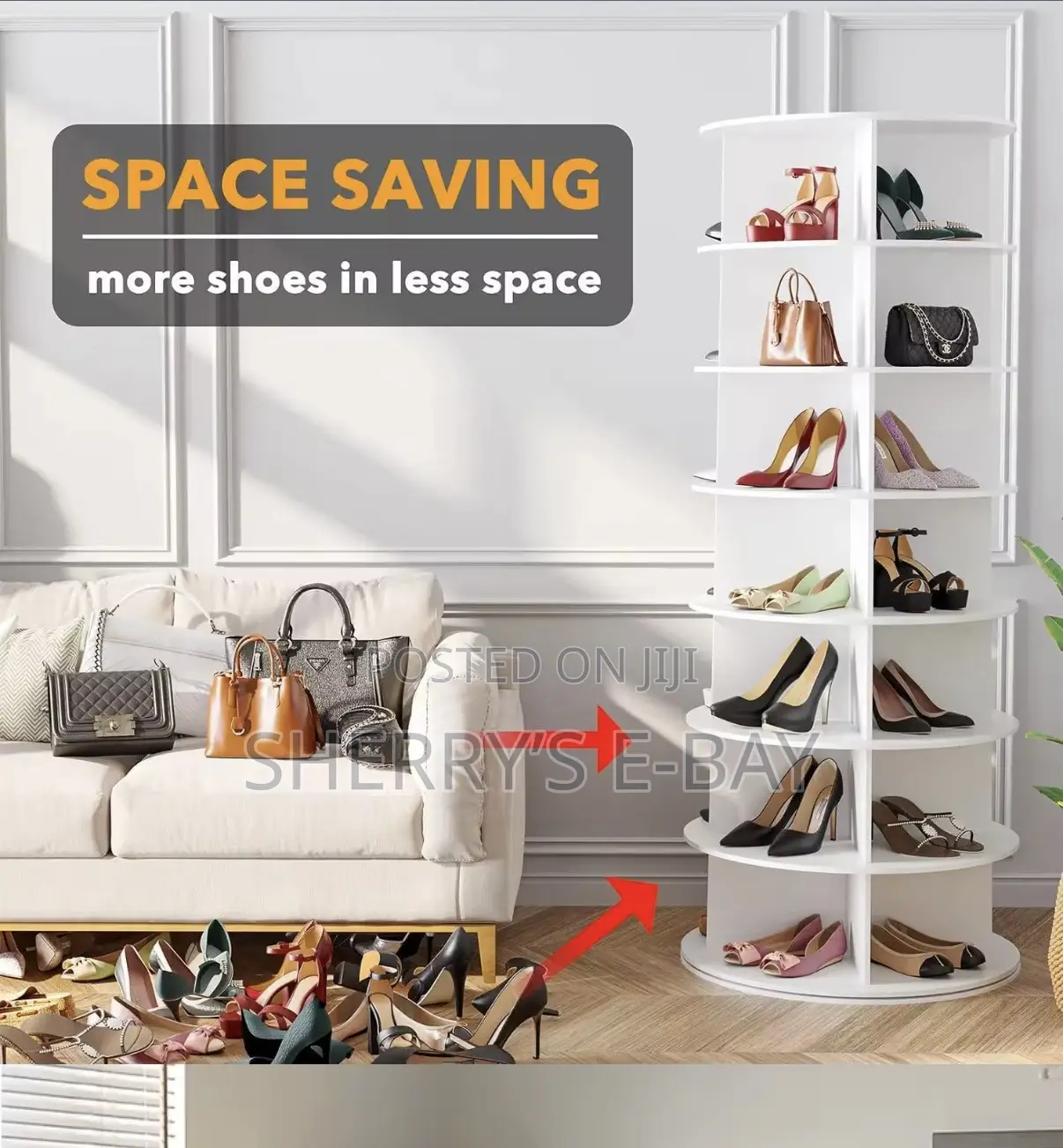 360 Rotational Shoes Rack. (7 Tiers)